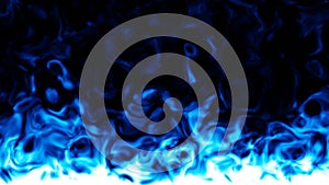 Blue fire background. Flames backdrop. Burning gas.