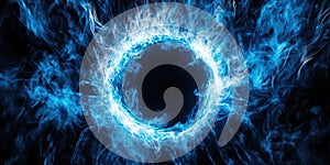 Blue fire with a hole in the middle