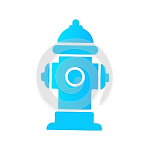 Blue Fire Hydrant Icon on White Background