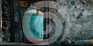 Blue Fire Hydrant on Wooden Table