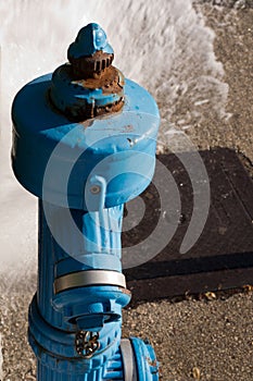 Blue fire hydrant