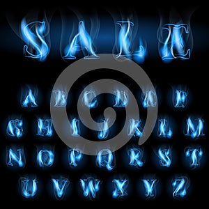 Blue fire letters sale