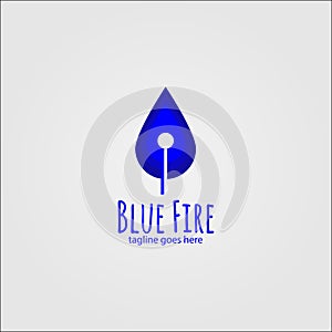 Blue Fire Logo Design Template