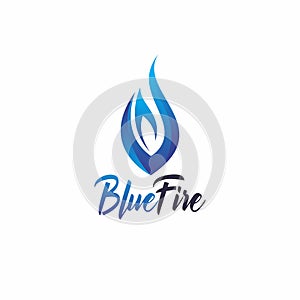 Blue Fire Logo. Fire Vector Illustration. Flame Logo