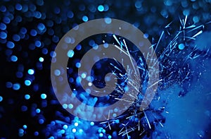 blue firework explosion on black background