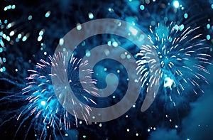 blue firework explosion on black background