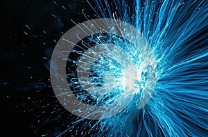 blue firework explosion on black background