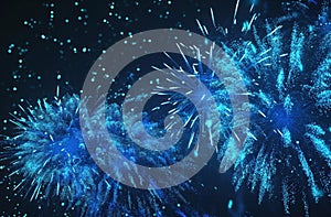 blue firework explosion on black background