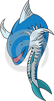 Blue Fish Cartoon Color Illustration
