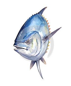 Blue fish isolated on white background.