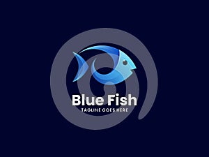 Blue Fish Modern Gradient Logo