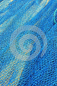 Blue fish net background