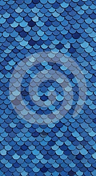 Blue fish scale pattern with a textured surface, resembling overlapping semicircular