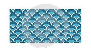Blue Fish Scale Seamless Pattern, vector design Generative AI