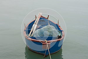 Blue fisherman boat in Adriatic