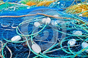 Blue fishing net