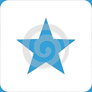 A blue five-pointed star centered on a white square background. The star is evenly