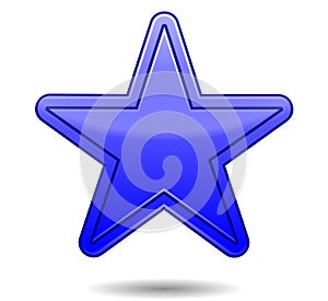 Nice illustration of a 3d look Blue star on white background.