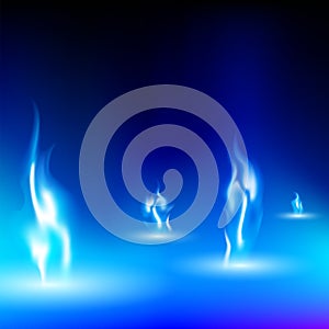 Blue flame on a black background