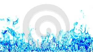 Blue flame on a white background