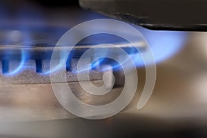 Blue Flames from a gas burner