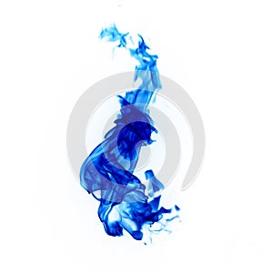 Blue flames isolated on white background