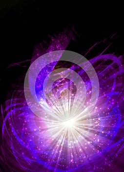 Blue flash on a dark