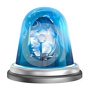 Blue flasher icon. Isolated on white photo