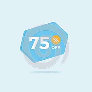 Blue flat design 75% off badge