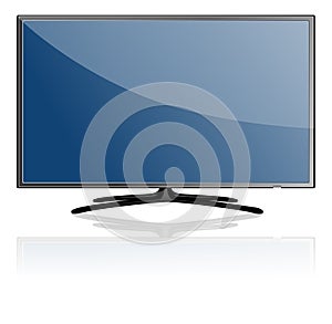 Blue Flat Screen TV Set