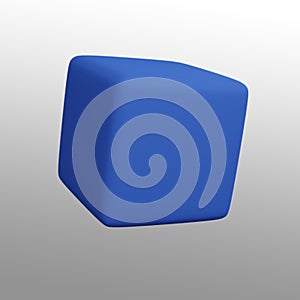 Blue flate cube 3d illustrasion rendering