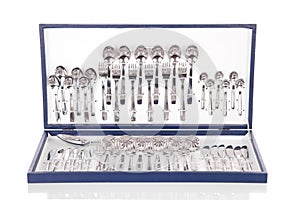 Blue flatware box photo