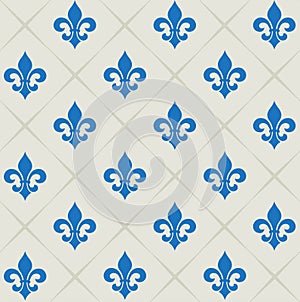 Blue fleur de lis pattern