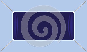 Blue flex banner blank with rope