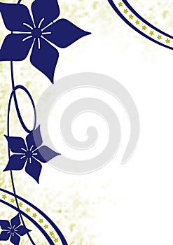 Blue floral border