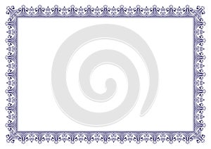 Blue Floral border for certificates with Crown photo