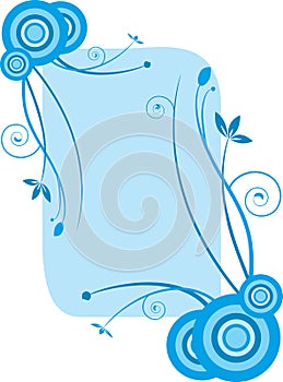 Blue floral frame