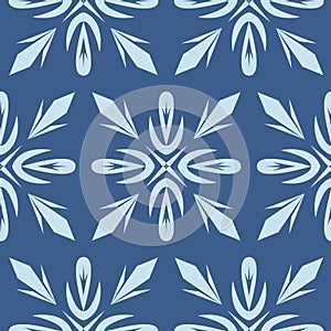 Blue floral pattern for textile, seamless pattern for design and decoration, scrapbook background wallpaper