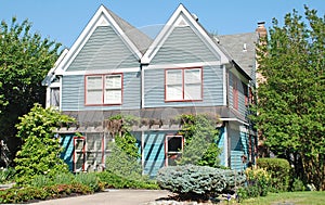 Blue Florida House on a Sunny Day