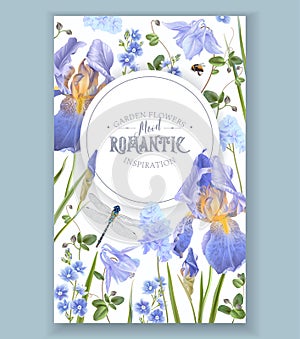 Blue flower banner