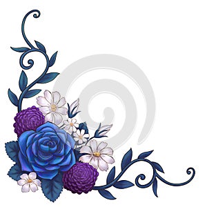 Blue Flower Border Frame