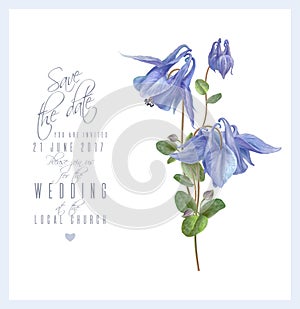 Blue flower card