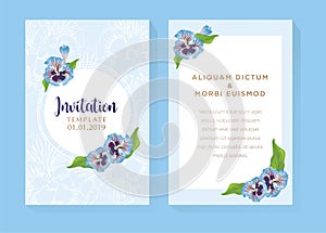 Blue Flower Invitation Design