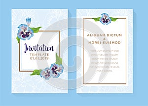Blue Flower Invitation Design
