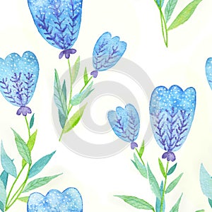 Blue flowers pattern