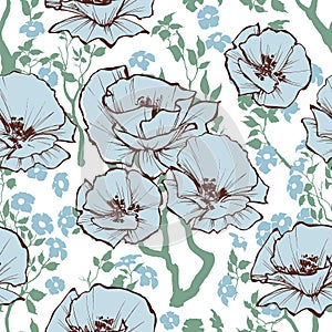 Blue flowers pattern