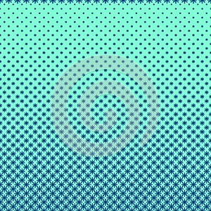 Blue flowers in varying sizes on aqua menthe background. Vector seamless pattern. photo