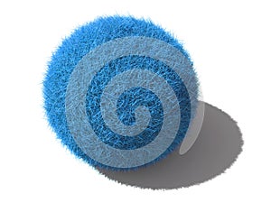 Blue fluffy button