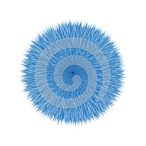 Blue Fluffy Vector Hair Ball