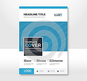 Blue flyer brochure report cover template